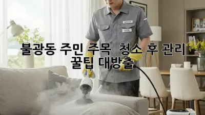 불광동 주민 주목! ✨ 청소 후 관리 꿀팁 대방출 🍯