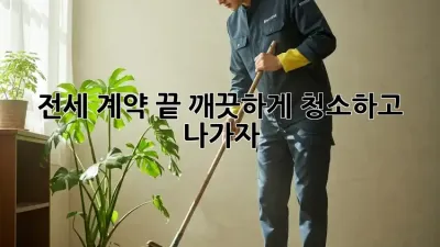 전세 계약 끝! 깨끗하게 청소하고 나가자!